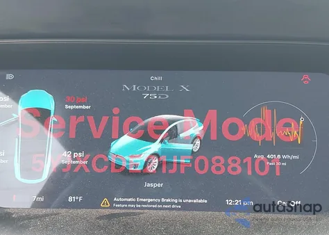 2018 Tesla Model X 100D/75D/P100D из США, поврежденный, VIN 5YJXCDE21JF088101